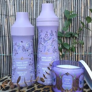Fresh Cut Lilac Fabric Care Set – Detergent, Booster & 3-Wick Candle Bundle